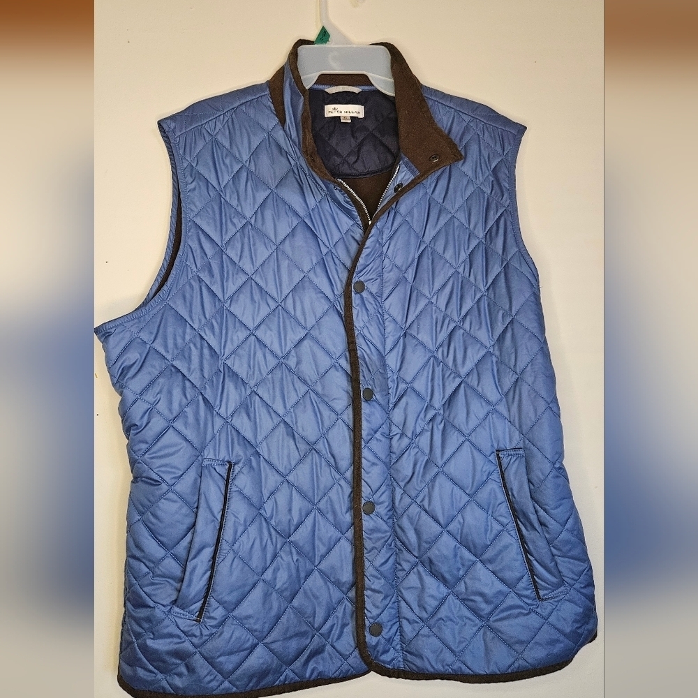 Peter Millar Men's Blue Essex Quilted Travel Vest